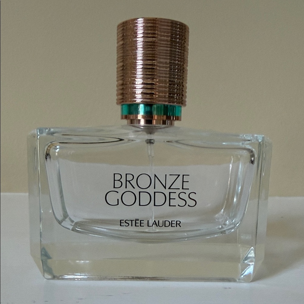 Bronze Goddess Estee Lauder empty perfume bottle for display/decor aqua/leopard
